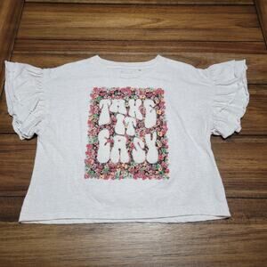 Jessica Simpson Girls Crop Tee w/ Flare Sleeves "Take It Easy" - Medium (8/10)